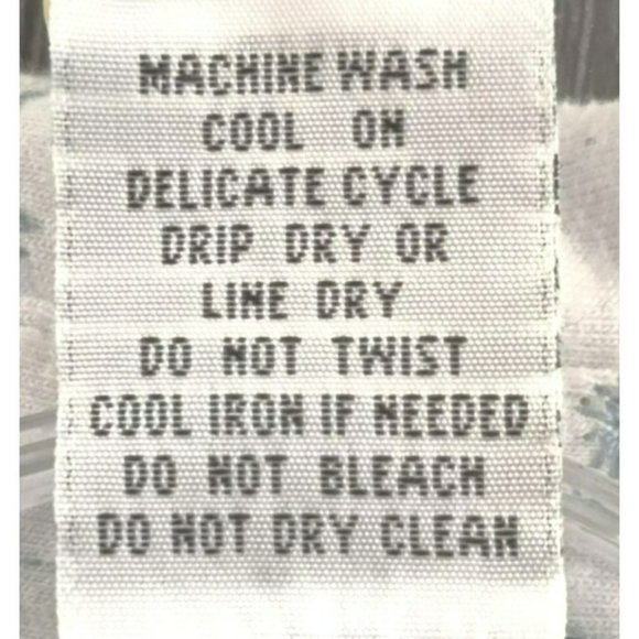 Cathy Daniels Women's Large Button Down Roll Tab Sleeve Blue White Micro Floral - Picture 9 of 10